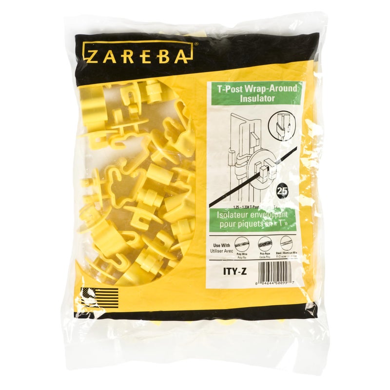 Zareba Standard Snug-fitting T-Post Insulator - ITY-Z - 25 Pack - Use with Electric Fences - No Hardware Needed - Includes 25 Insulators - Image 2